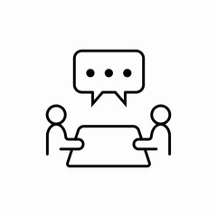 Business meeting conversation icon vector sign
