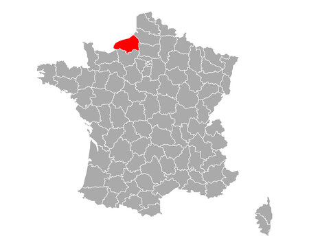 Karte von Seine-Maritime in Frankreich
