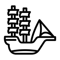 Vector Design Pirate Ship Icon Style
