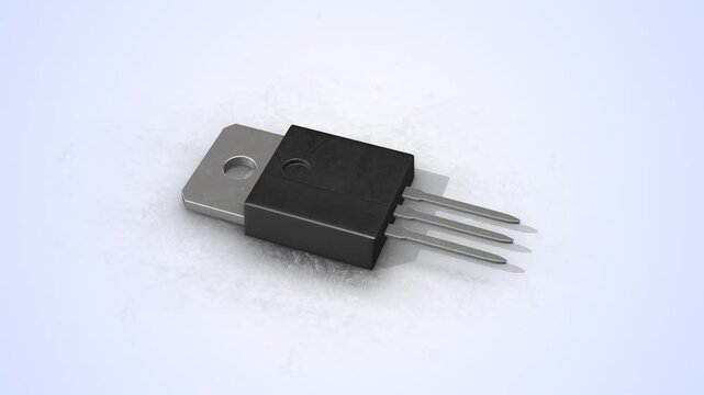 Silicon Controlled Rectifier on a Light Reflective Floor. SCR 3D Animation. 4K