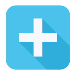 Obraz premium Square icon with plus symbol representing addition, expansion, or new option.