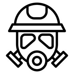 Fireman Mask Icon Style