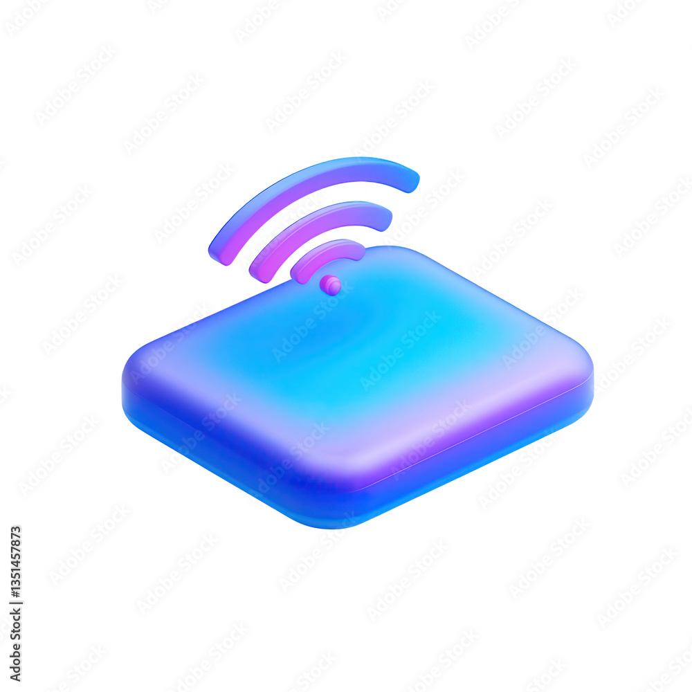 Poster 3d rendered vpn router, isolated png with transparency