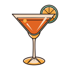martini glass with a cocktail