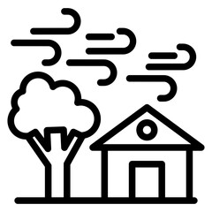 Wind Disaster Icon Style