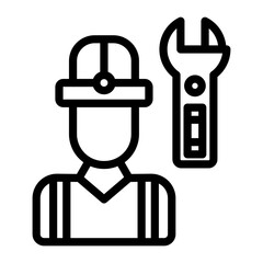 Construction Worker Icon Style