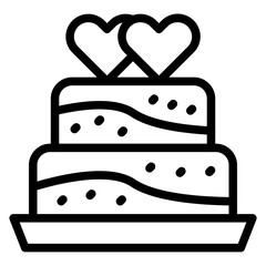 Wedding Cake Icon Style