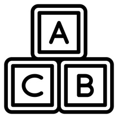 ABC Blocks Icon Style