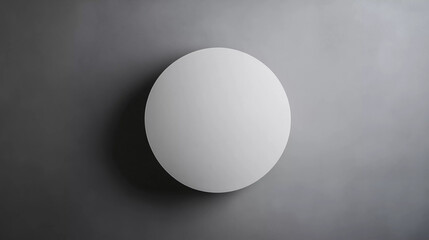 A white circular object on a gray background