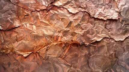 Fototapeta premium A close up of crumpled copper foil.