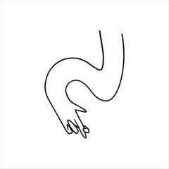 Surrealistic hand sketch. Doodling of a hand. Sketch of a person. Shapes and positions of hands. Doodling hand.