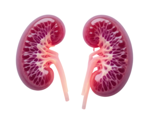 Detailed Cutaway Illustration of the Human Kidney