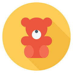 Teddy bear icon symbolizing childhood, comfort, toys, affection, and warmth.