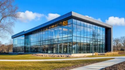 Obraz premium Modern Glass Building Exterior