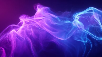Fototapeta premium Empty scene with glowing pink and blue smoke environment atmosphere on floor.