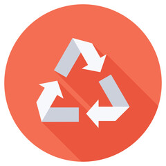 Universal recycling icon symbolizing sustainability, waste reduction, environment, and eco-friendliness.