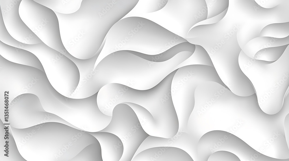 Poster abstract image featuring flowing white shapes and smooth textures
