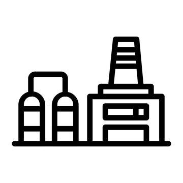 black factory building outline clip art preview