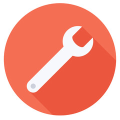 Wrench icon with simple design, symbolizing tools, repair, and maintenance.