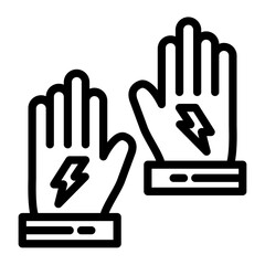 Electrician Gloves Icon Style
