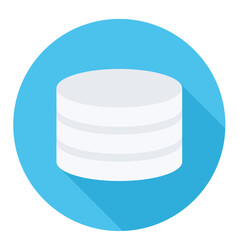 Database icon with structured design, representing data storage and management systems.