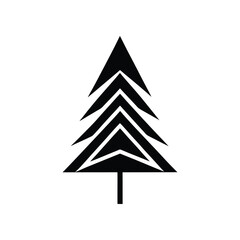 Obraz premium Silhouette icon vector art illustration of a pine tree.eps