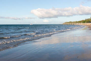 Hervey Bay, Queensland, features stunning beaches with calm, crystal-clear waters.