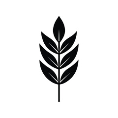 Obraz premium Silhouette vector art illustration of a eucalyptus leaf icon.eps