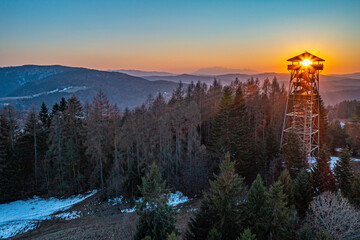 Wieża Malnik, wschód słońca  © Maciej G. Szling
