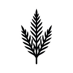 Silhouette vector art illustration of a juniper leaf icon.eps