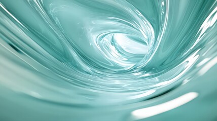 Abstract Swirling Teal Vortex with Glowing Particles