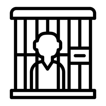 prisoner behind bars outline clip art preview