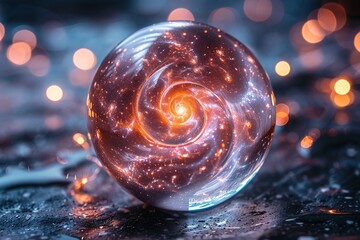 A breathaking resin sculpture of a swirling glass