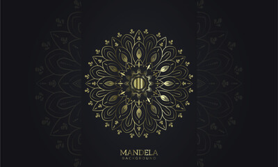 Logo icon ornamental mandala design in gold color. vector illustration