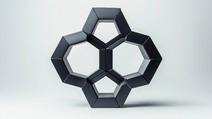 Fototapeta premium Innovative geometric sculpture display modern art studio visual art minimalist environment front view contemporary design