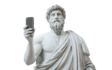 statue man head upper body made Marble Greek man sculpture