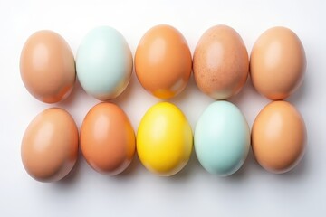 Striking, Colorful Oval Egg Grouping with Simple Backdrop