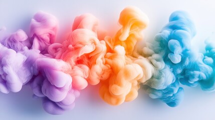 Fototapeta premium Colorful smoke art display creative studio abstract imagery vibrant atmosphere close-up perspective