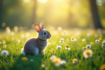 Fototapeta premium Timeless Easter Celebration Scenes in Nature's Bloom