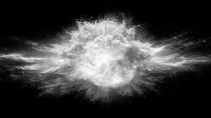 White explosion on black background