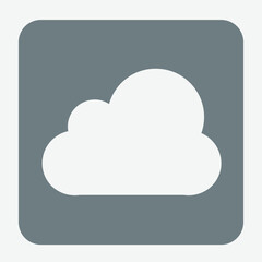 Big cloud icon, fluffy design, weather, sky, atmosphere, storm symbol.
