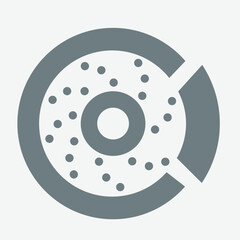 Brake disc icon, automotive, mechanical, car parts, engineering, precision design.