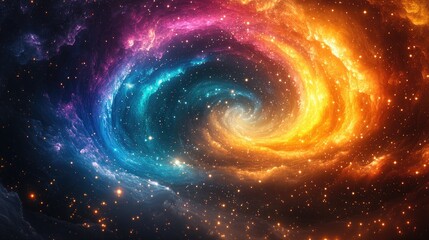 Obraz premium Colorful swirling nebula in deep space. Possible use Space background, scientific illustration