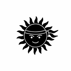 Sun Wearing a Bandana and Smiling Icon vector illustration