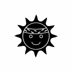 Sun Wearing a Bandana and Smiling Icon vector illustration