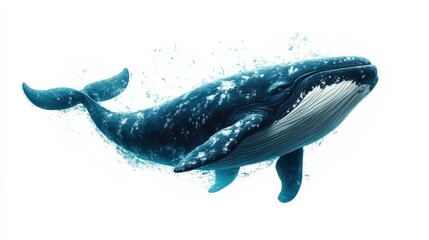 Majestic whale swimming gracefully in clear ocean waters underwater photography serene marine environment