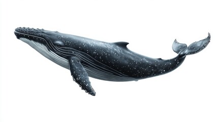 Majestic humpback whale swimming gracefully in ocean waters underwater photography natural environment serene view