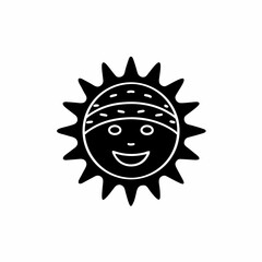 Sun Wearing a Bandana and Smiling Icon vector illustration