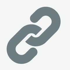 Simple link icon for representing hyperlinks, connections, or website navigation.
