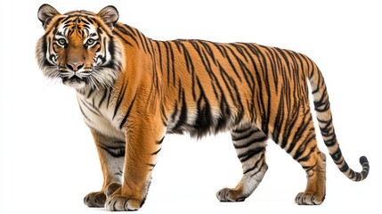 Fototapeta premium Majestic tiger roaming in the wild nature photography vibrant forest setting close-up perspective